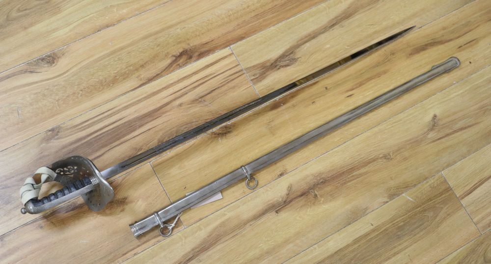 A George V officers sword, with etched blade